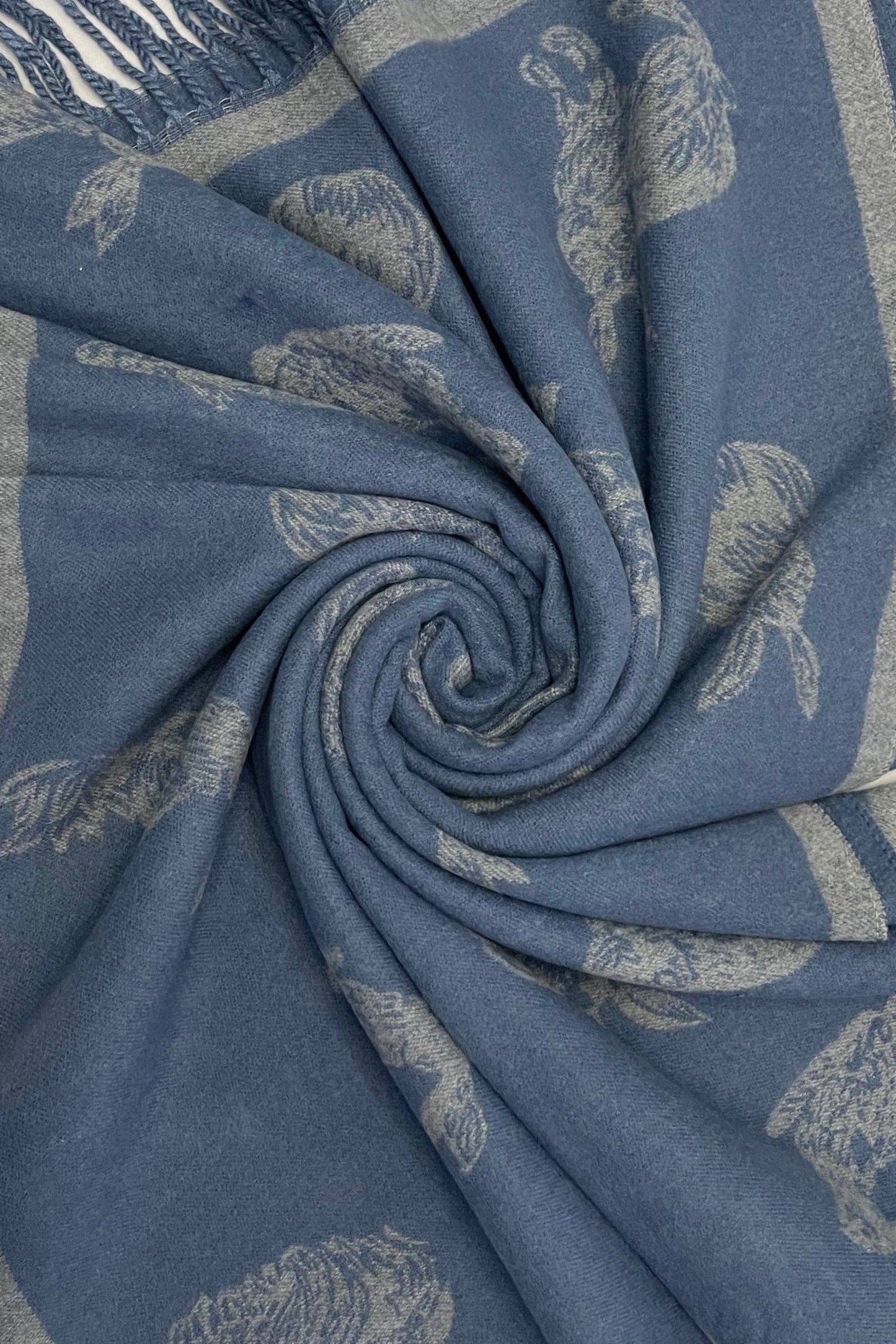 Rabbit / Hare Reversible Tassel Scarf