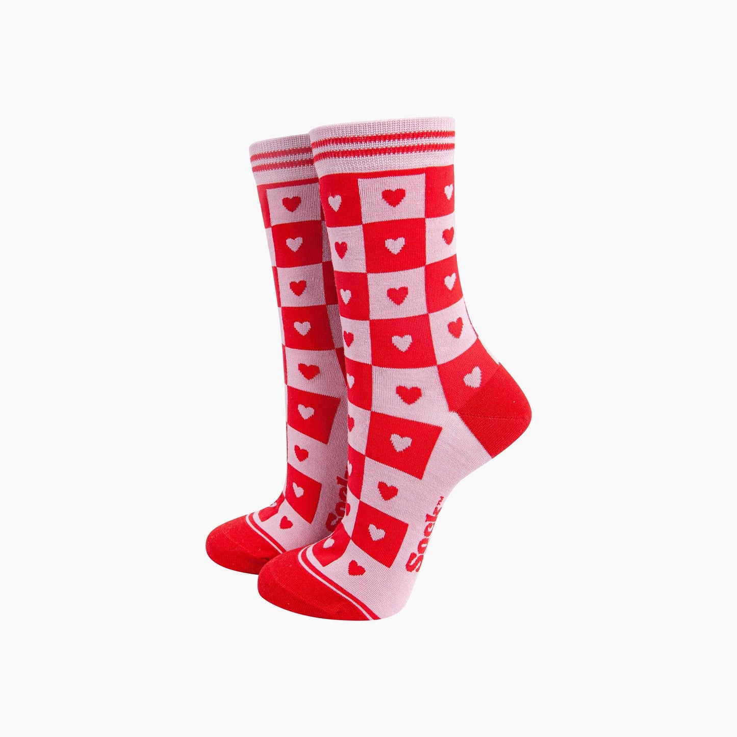 Red Love Hearts Bamboo Socks Gift Set