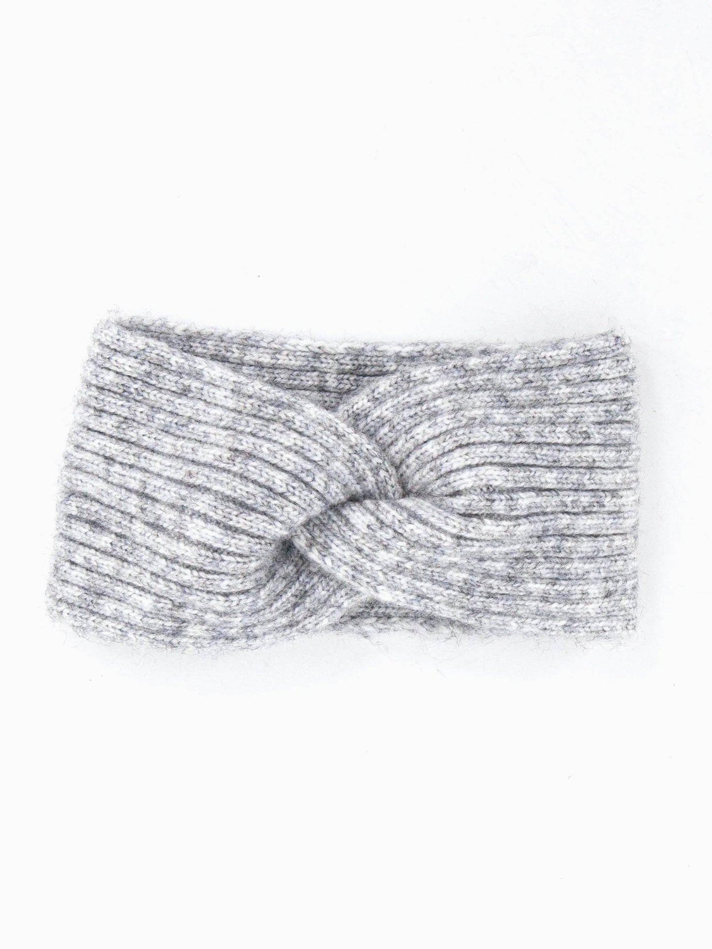 Selena Knitted Headband - Grey, Ribbed