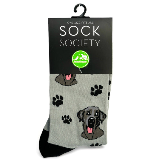 Ladies Black Labrador socks, quality cotton mix