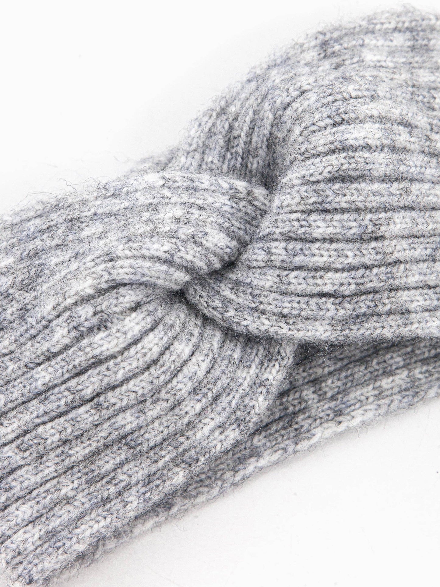 Selena Knitted Headband - Grey, Ribbed