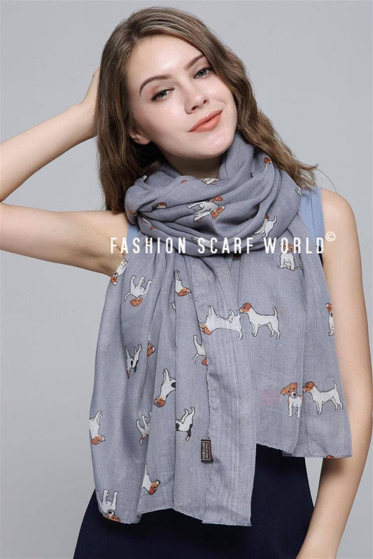 Jack Russell Dog Printed Scarf