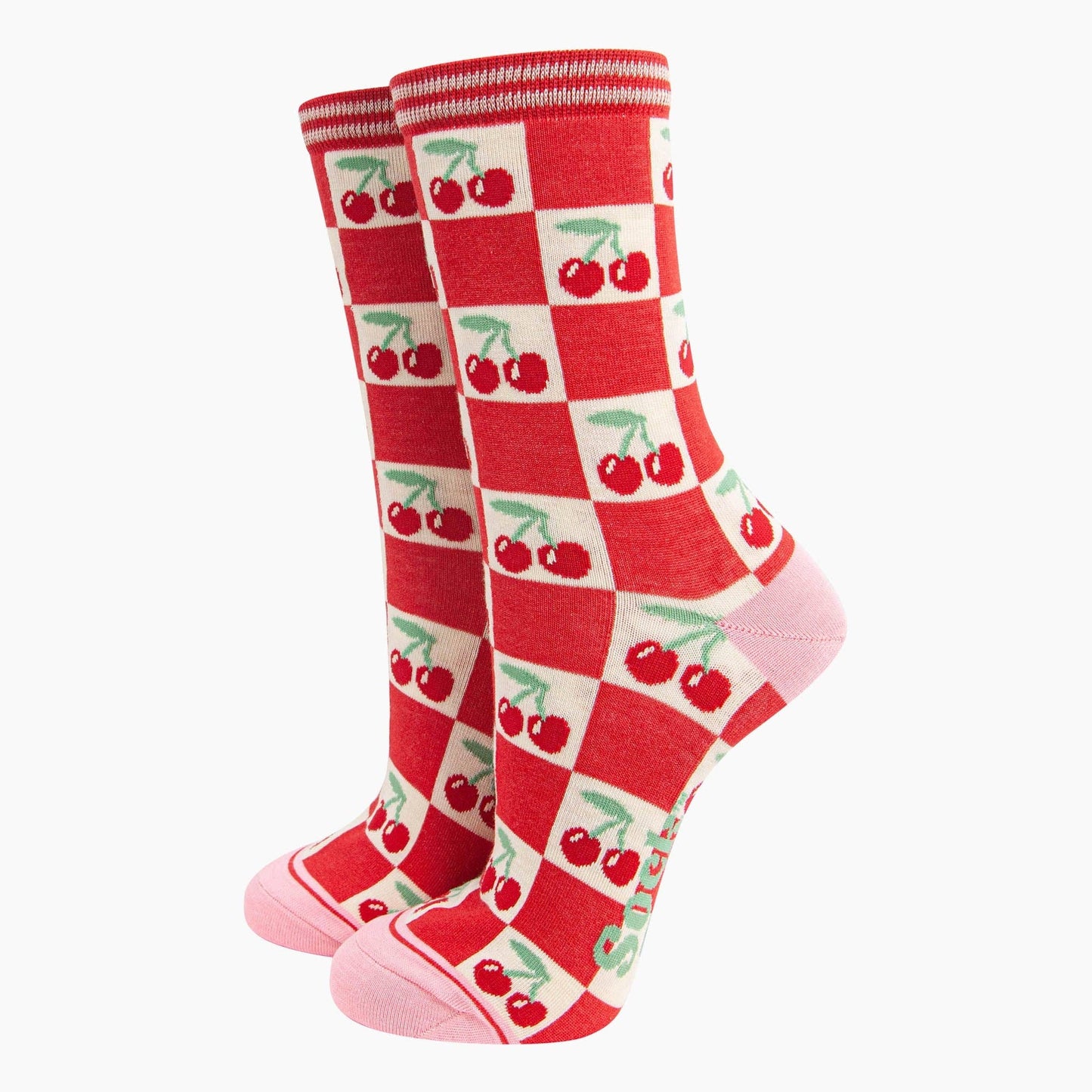 Women's Bamboo Socks Gift Box - Strawberries & Cherries