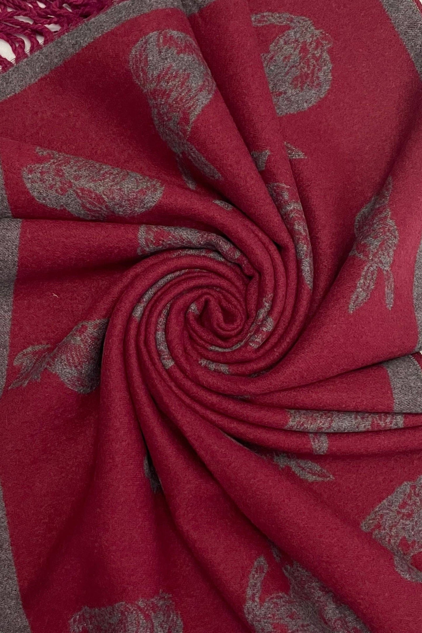 Rabbit / Hare Reversible Tassel Scarf