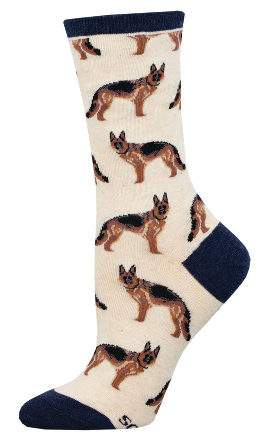 Socksmith Women's German Shepherd - Cotton - Ivory