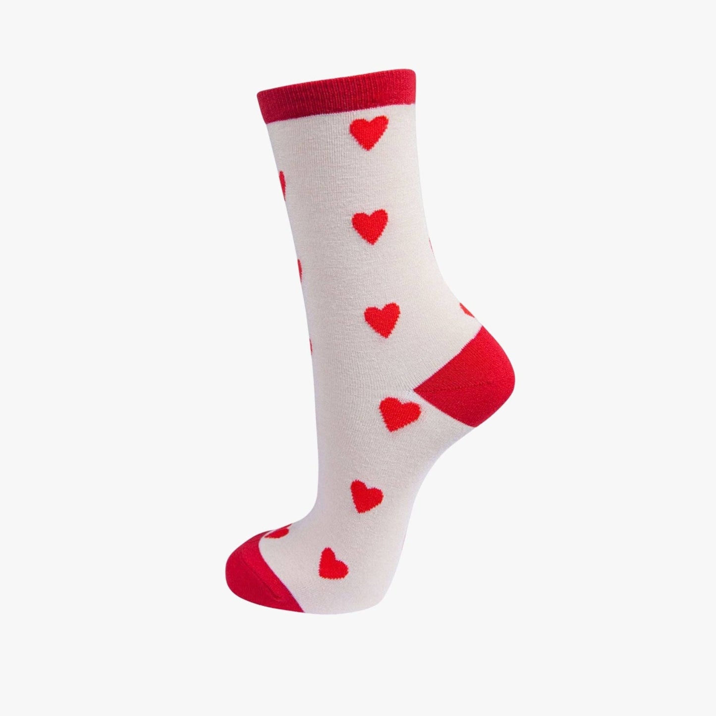 Red Love Hearts Bamboo Socks Gift Set