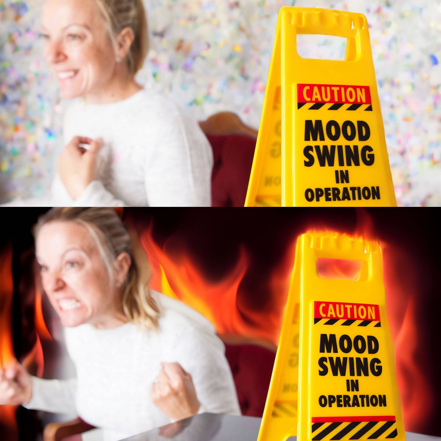 Mood Swing Desk Warning Sign - Joke/Novelty Gifts