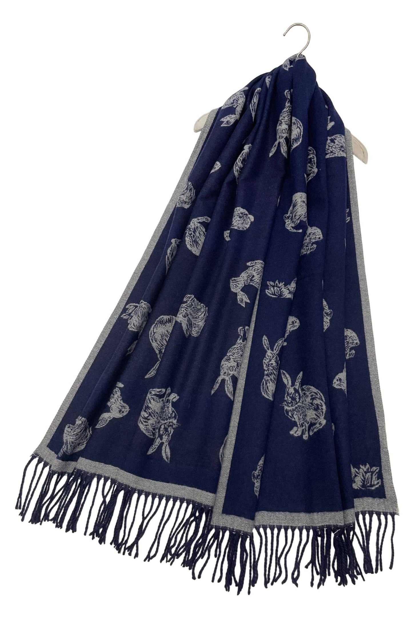 Rabbit / Hare Reversible Tassel Scarf