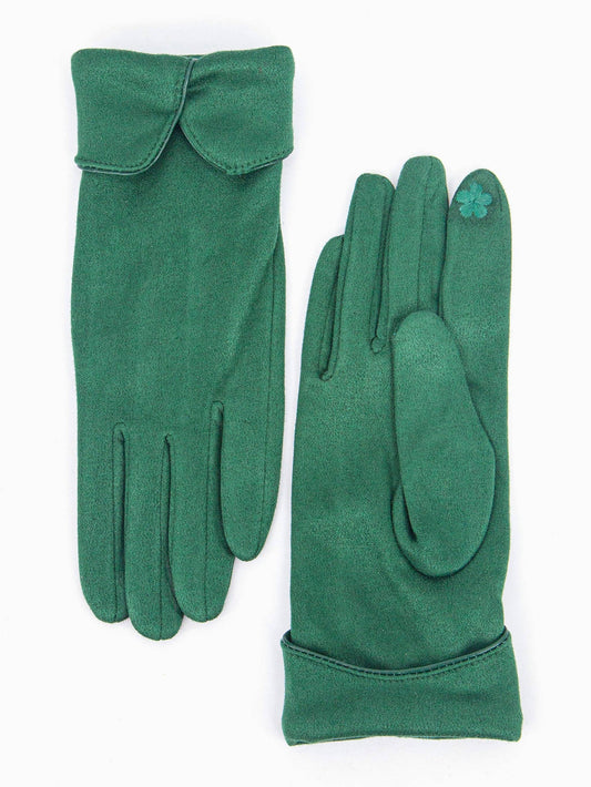 Tori Scalloped Cuff Gloves - Green