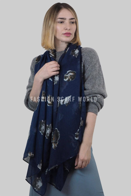 Cute Cat Animal Print Scarf