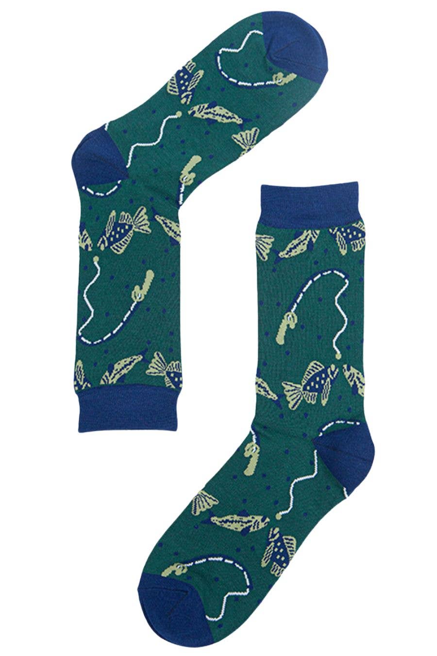 Mens Bamboo Socks Fishing Novelty Socks Angler Fish Socks