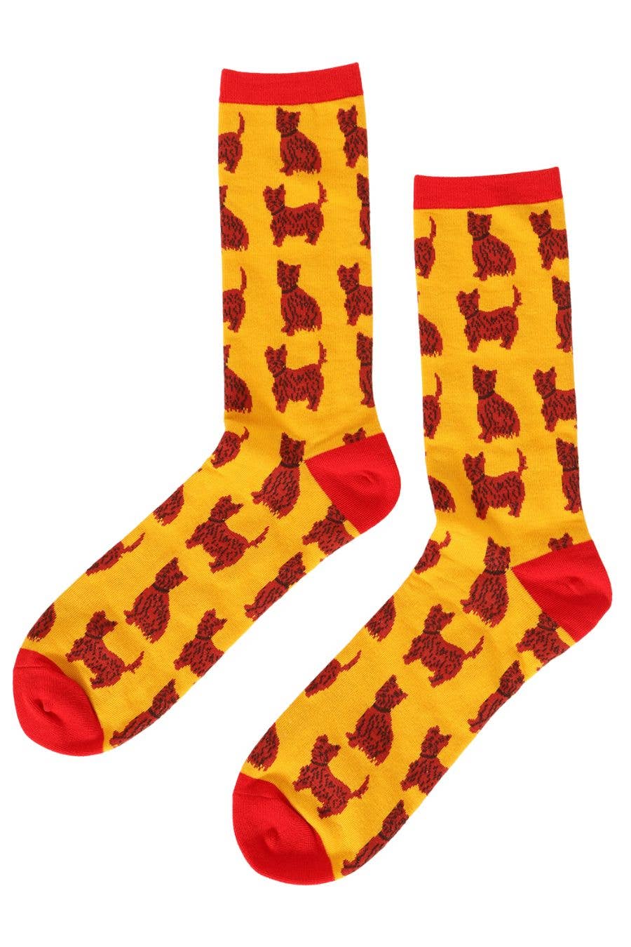 Mens Dog Socks Schnauzer Print Animal Novelty Cotton Socks