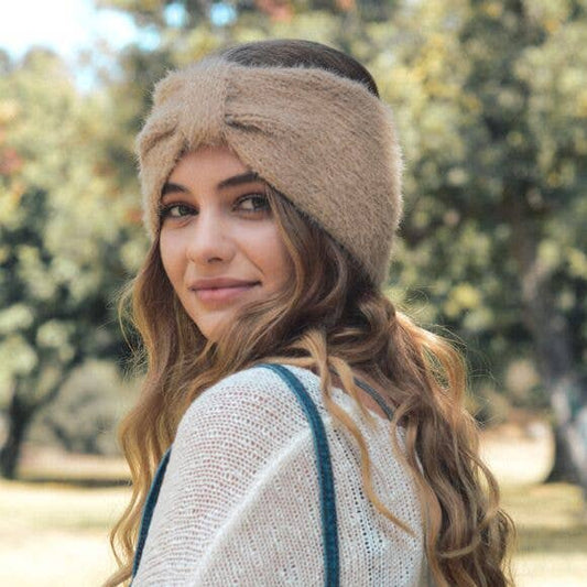 Trendy Mohair Bow Headband 🎀 – Fall & Winter Looks