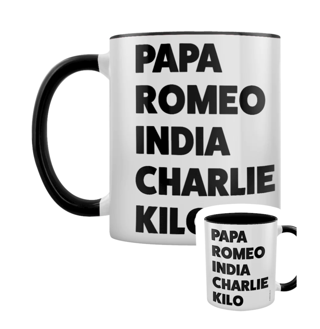 PRICK PHONETIC ALPHABET BLACK INNER 2-TONE MUG