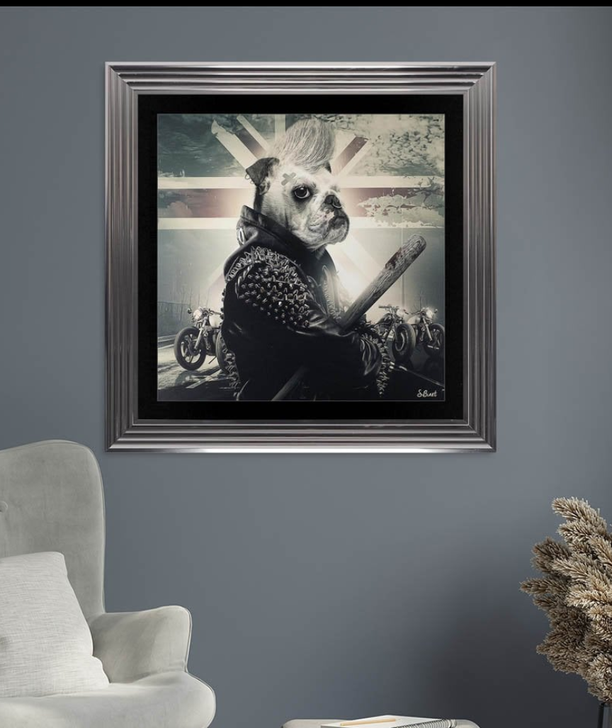 Union Jack Bulldog Framed Wall Art