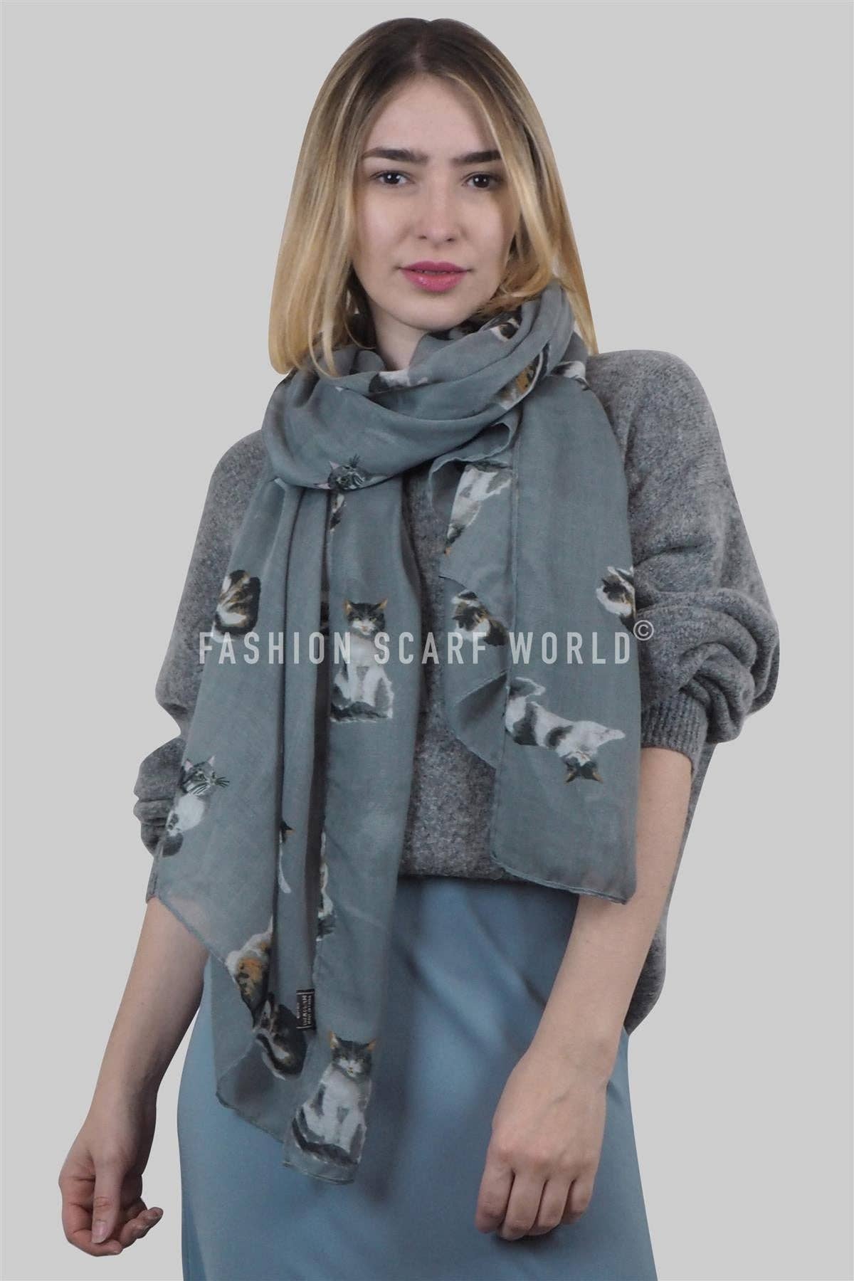 Cute Cat Animal Print Scarf