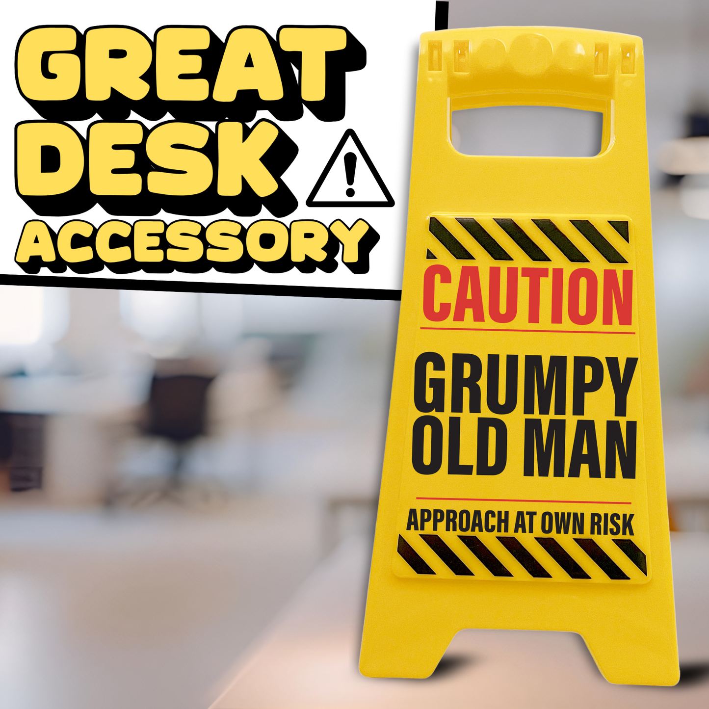 Caution Grumpy Old Man Novelty Warning Sign - Old Age Joke