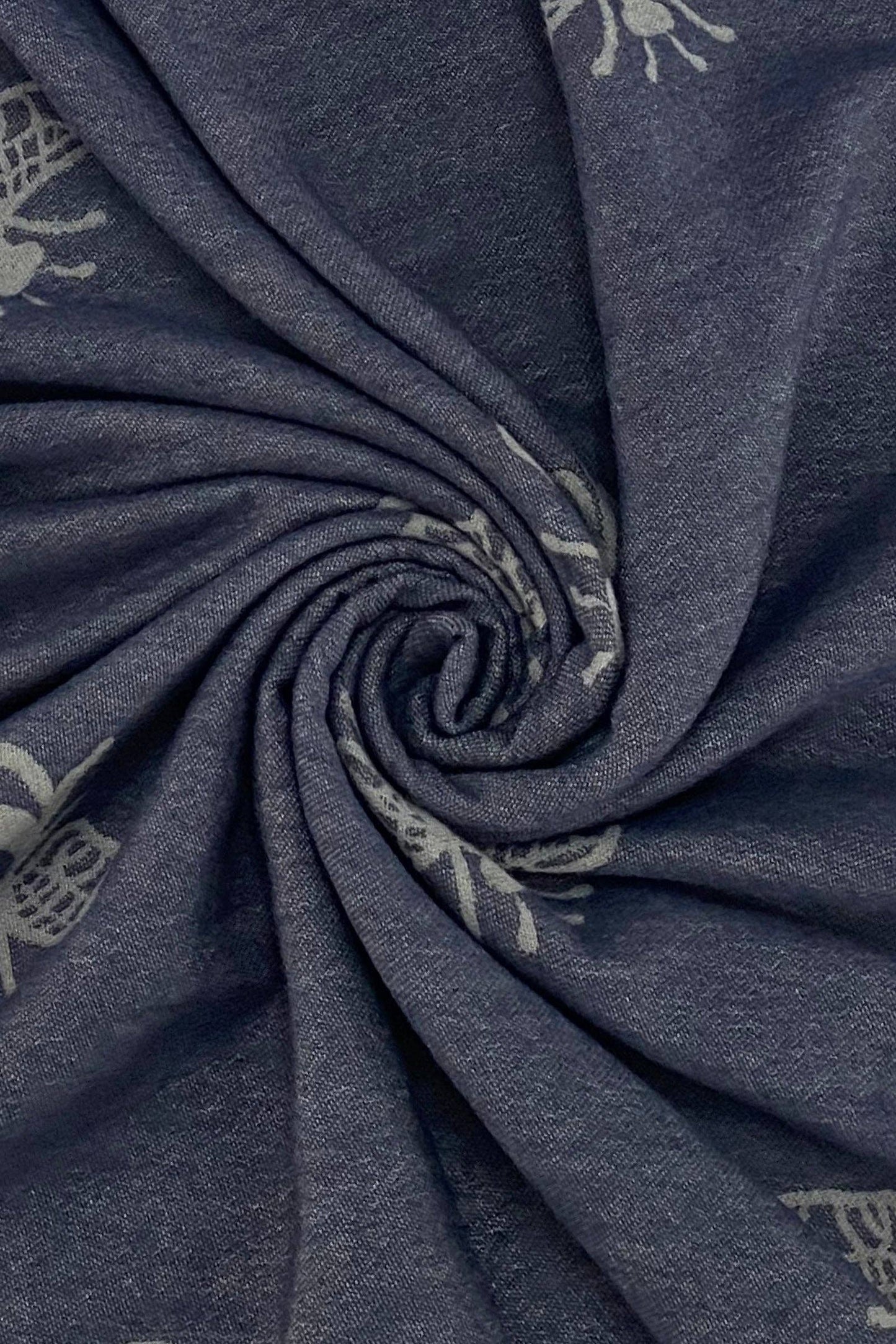 Reversible Soft Wool Bee Print Frayed Edge Scarf