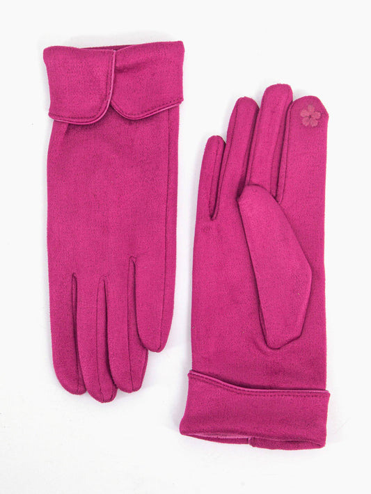 Tori Scalloped Cuff Gloves - Fuchsia