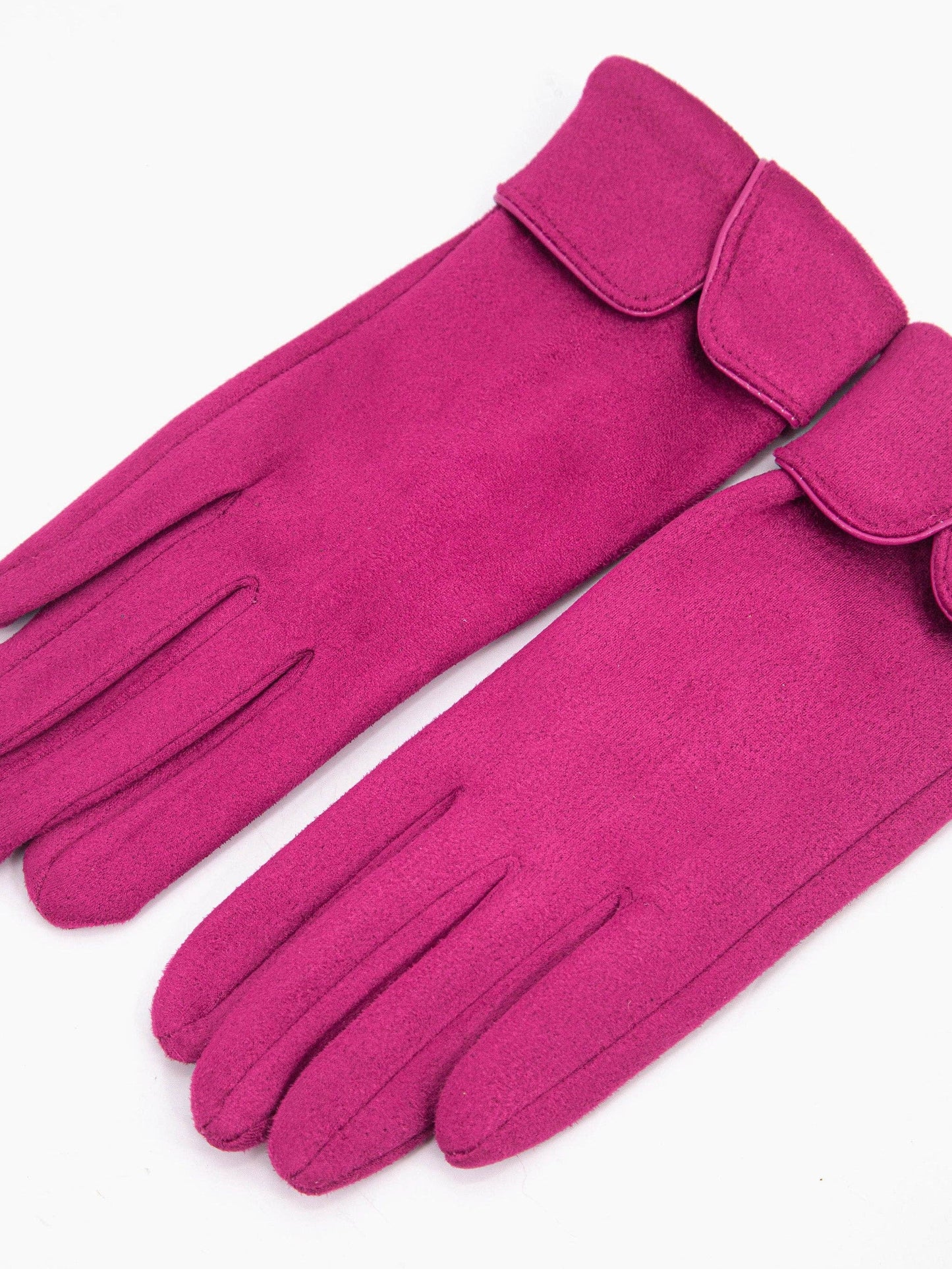 Tori Scalloped Cuff Gloves - Fuchsia