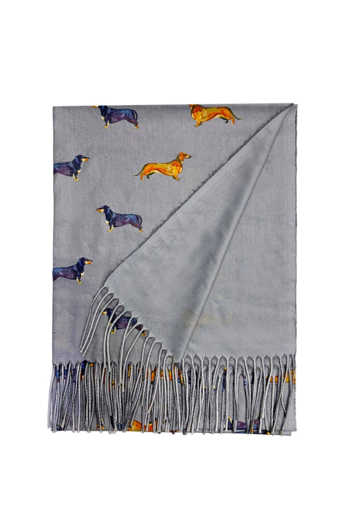 Dachshund Sausage Dog Print Tassel Scarf