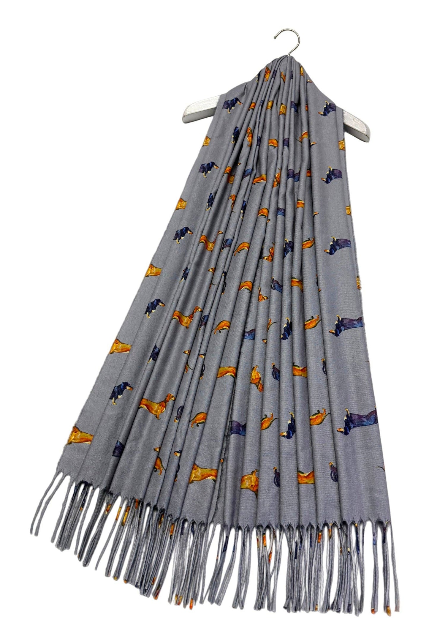 Dachshund Sausage Dog Print Tassel Scarf