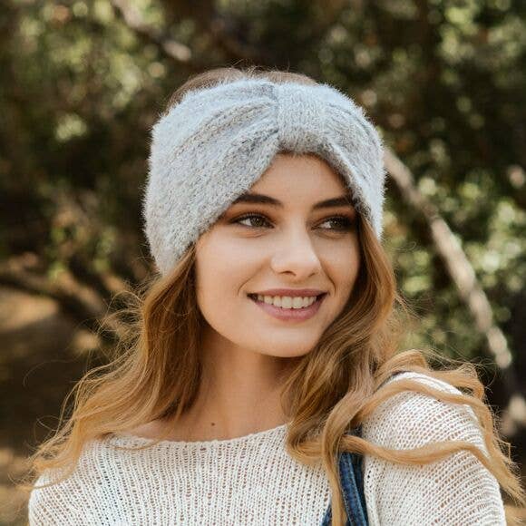 Trendy Mohair Bow Headband 🎀 – Fall & Winter Looks