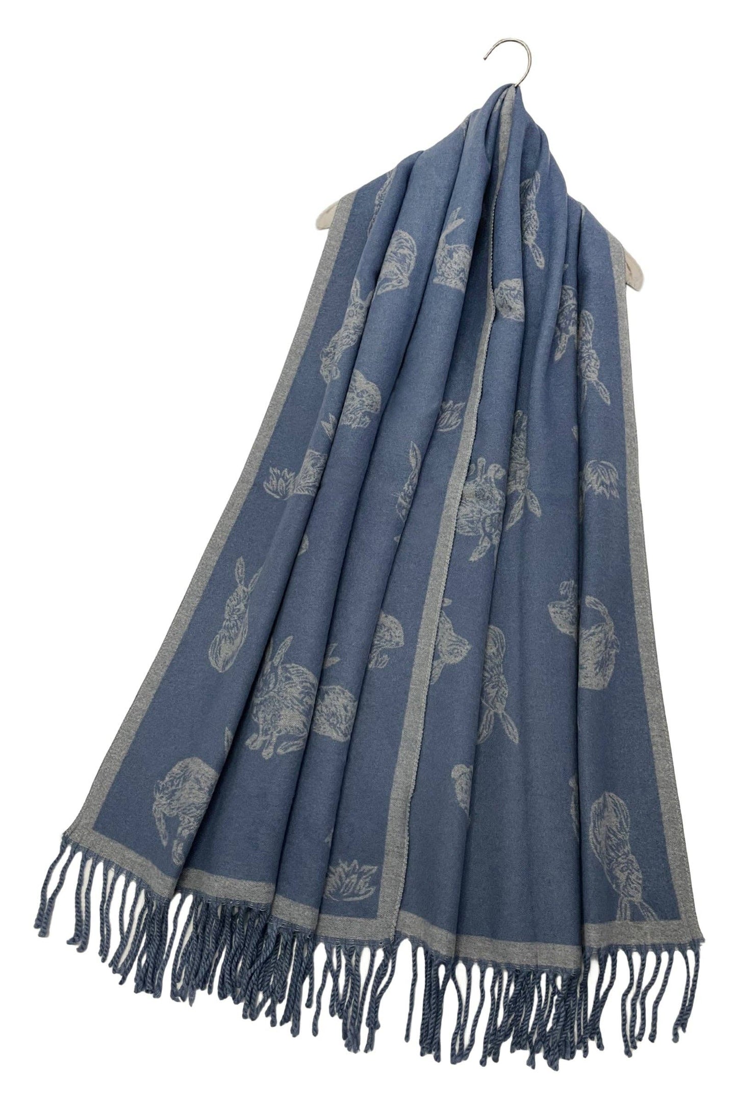 Rabbit / Hare Reversible Tassel Scarf
