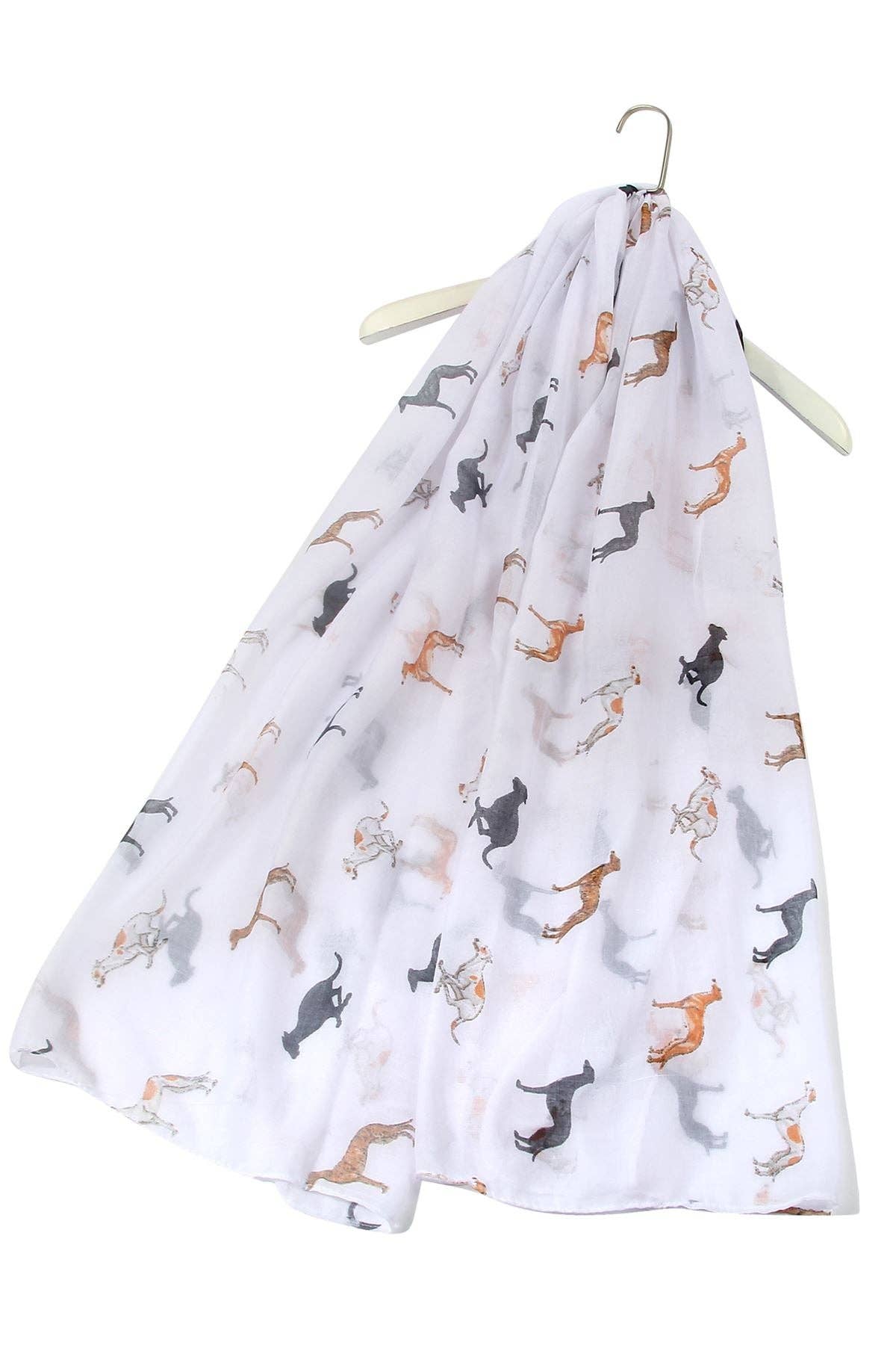 Cute Greyhound Dog Print Scarf