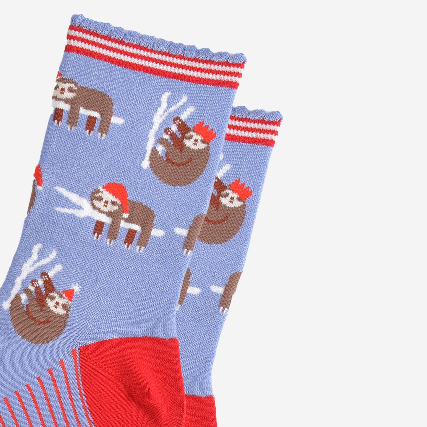 Christmas Sloth Bamboo Socks in Blue